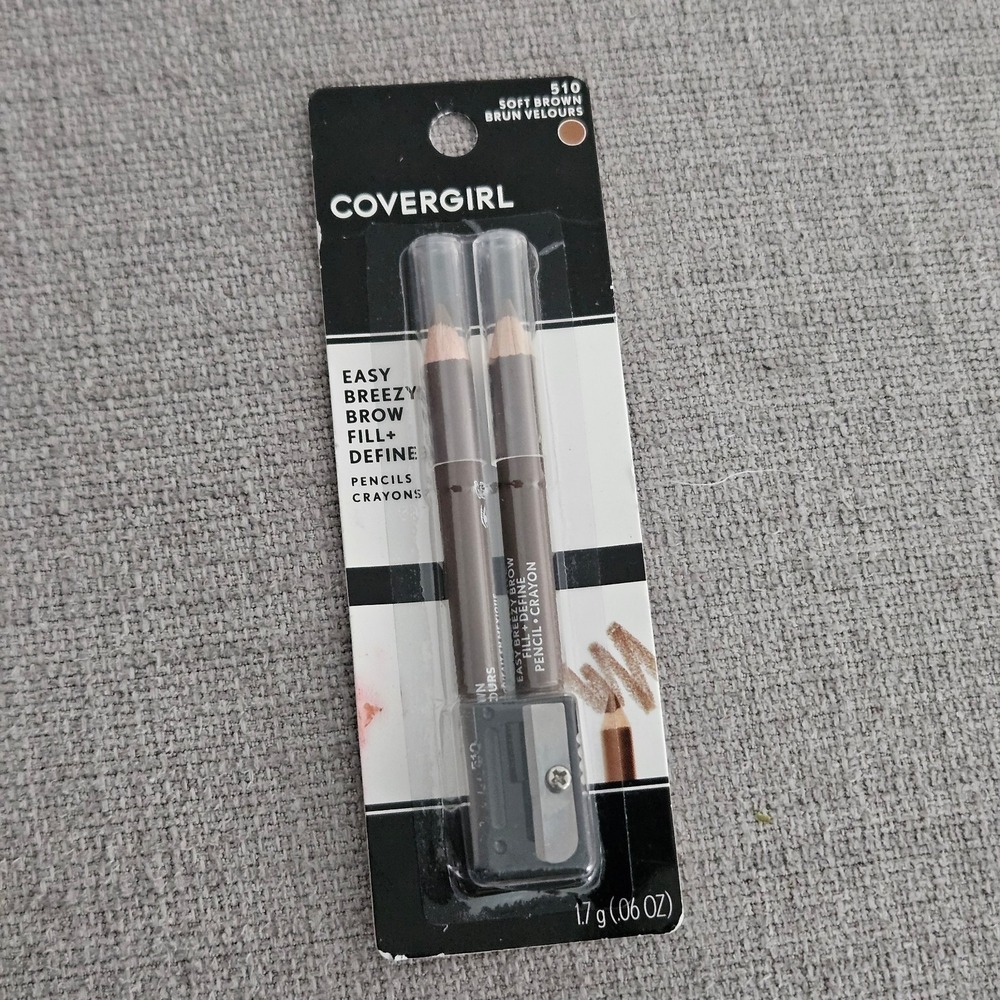COVERGIRL Easy Breezy Brow Fill Define Pencils 510 Soft Brown 2 Count Sharpener